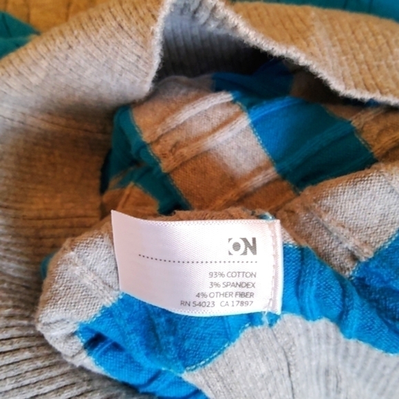 Old Navy Striped V Neck Sweater Blue Gray Medium - Picture 5 of 6